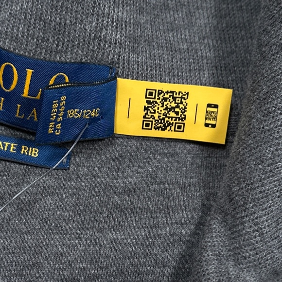 NWT Polo Ralph Lauren Estate Rib 1/4 Zip Ribbed Cotton Sweater Gray Mens XLT - Picture 8 of 10